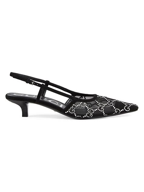 Gucci Women's Crystal Embellished Slingback Sandals Shoes